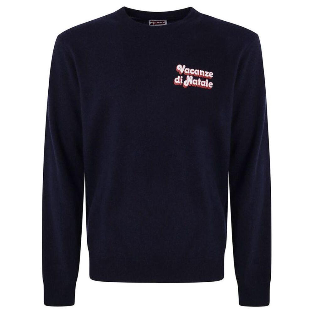 MC2 SAINT BARTH Men's Crewneck Sweater with 'Vacanze di Natale' Embroidery Men